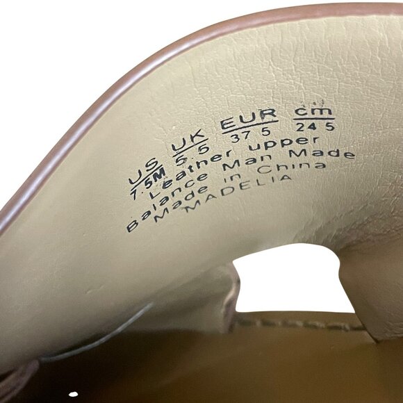 Franco Sarto Madelia Criss Cross Leather Flat Sandals Brown Sz 7.5 - Picture 3 of 4